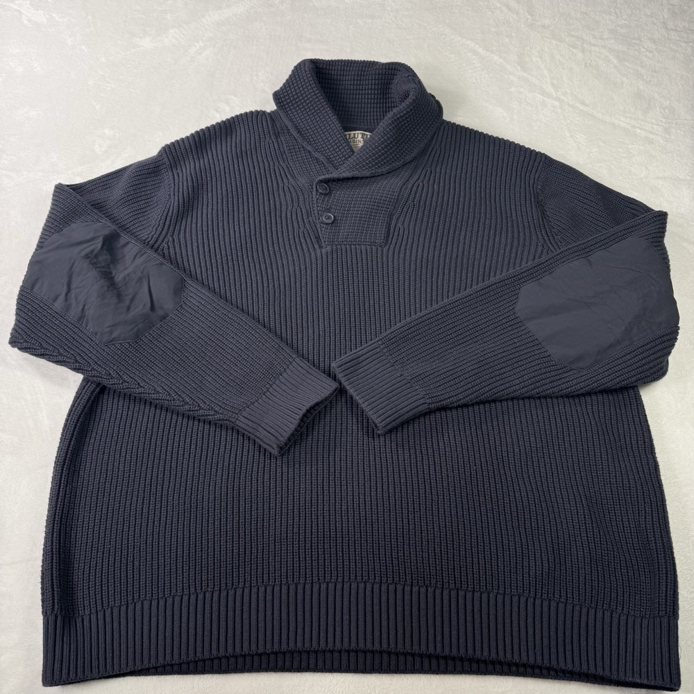 Lot of 2 Duluth Trading Co Sweater Mens 2XL Shawl Collar Cotton Wool Elbow Patch - Picture 9 of 11